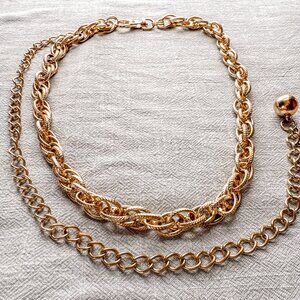 Vintage Chunky Gold Chain Belt | 24 - 43 inches